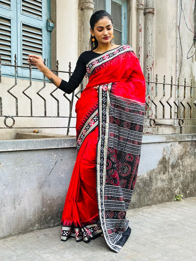 Sambalpuri silk Bomkai saree.. from Odisha looms